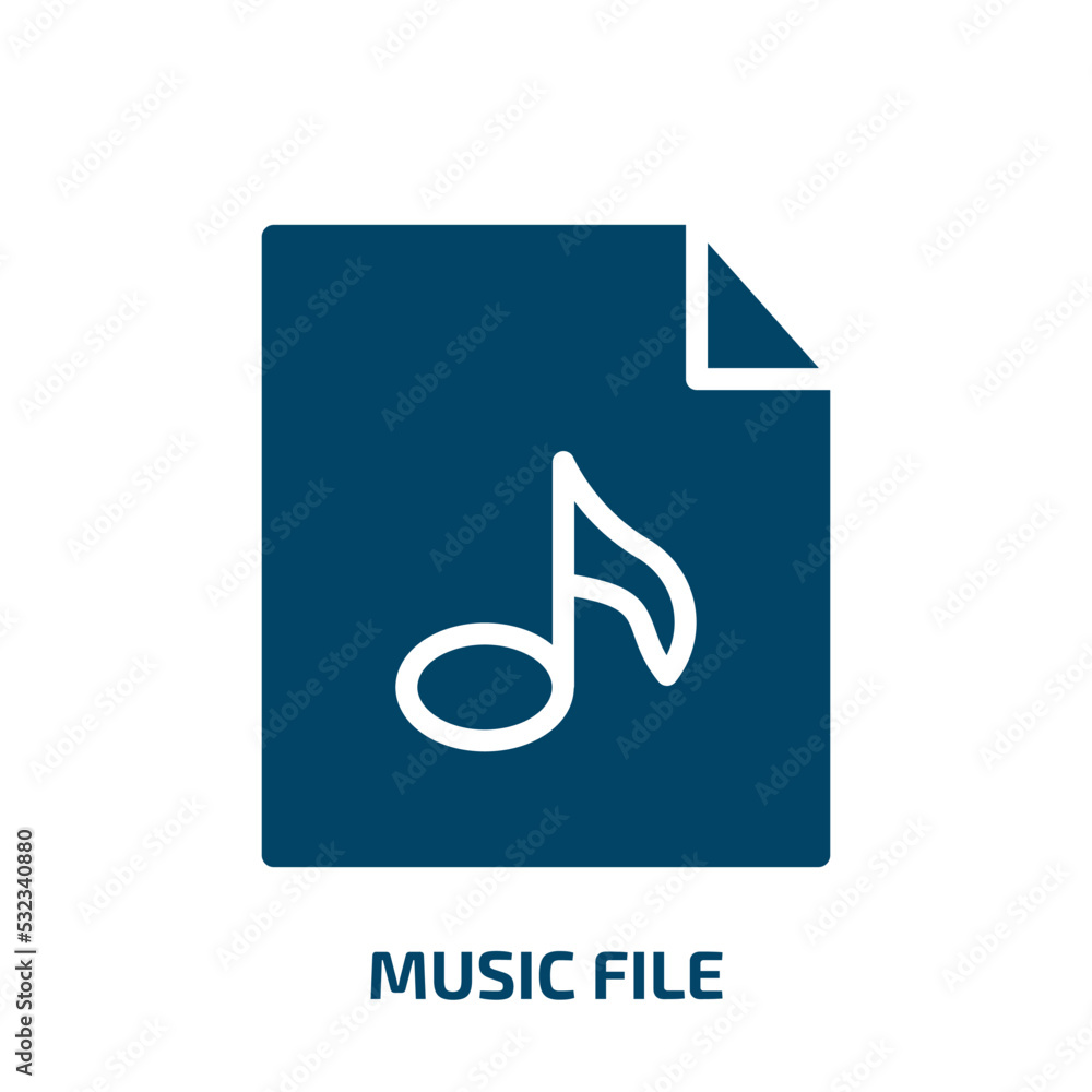 Poster music file icon from user interface collection. filled music file, file, music glyph icons isolated 