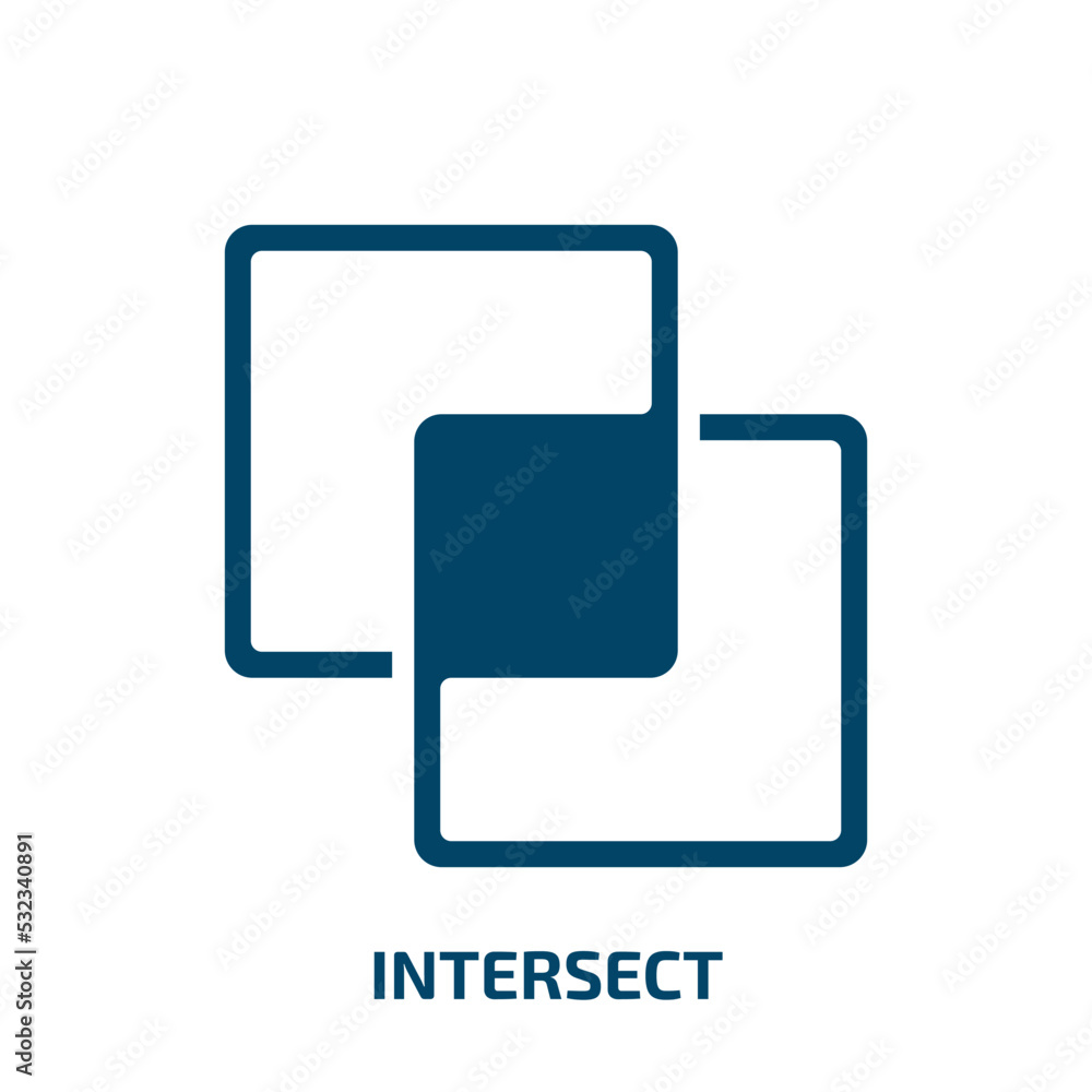 Poster intersect icon from user interface collection. filled intersect, connection, intersection glyph icon