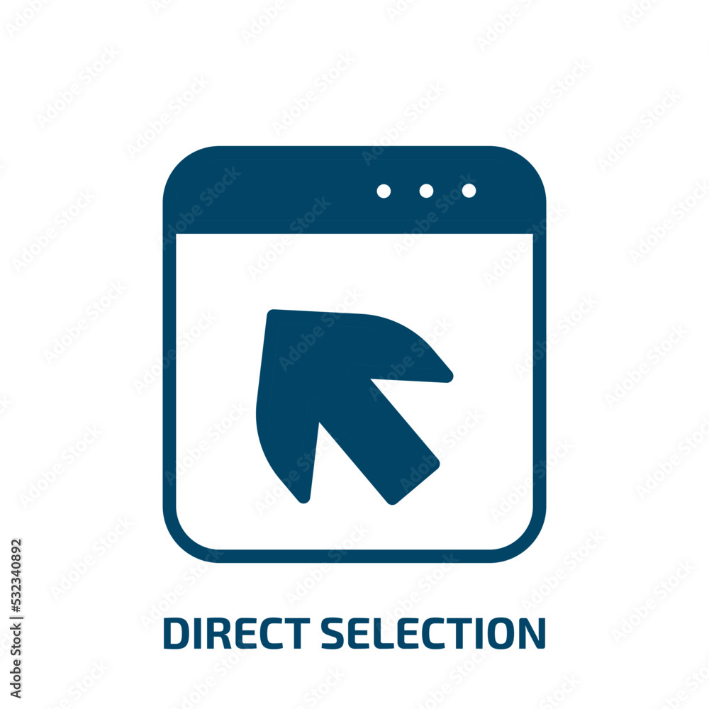 Poster direct selection icon from user interface collection. filled direct selection, cursor, arrow glyph i