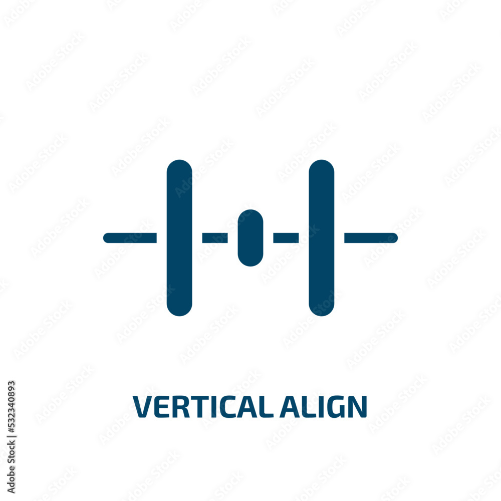 Poster vertical align icon from user interface collection. filled vertical align, vertical, arrow glyph ico