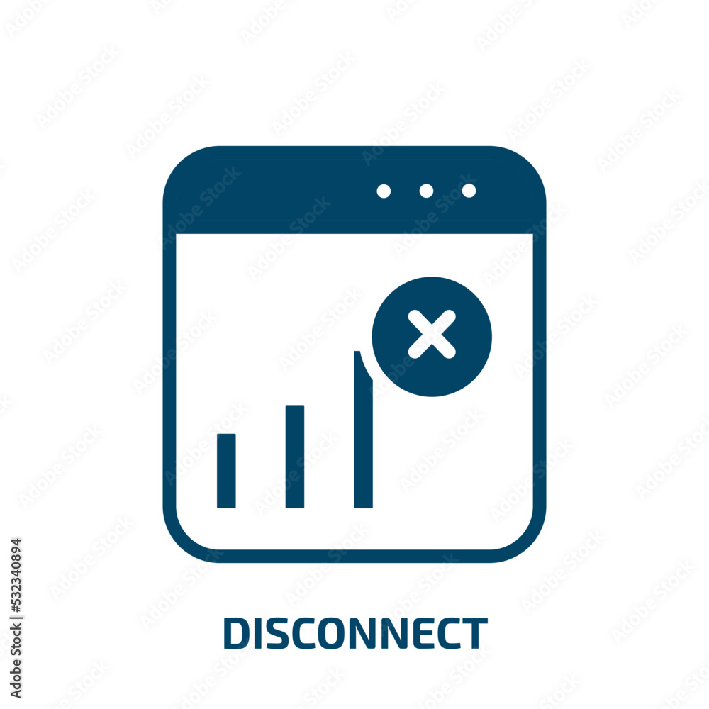 Poster disconnect icon from user interface collection. filled disconnect, connection, network glyph icons i