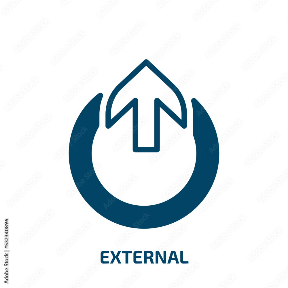 Poster external icon from user interface collection. filled external, interface, app glyph icons isolated o