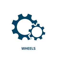 wheels icon from user interface collection. Filled wheels, wheel, business glyph icons isolated on white background. Black vector wheels sign, symbol for web design and mobile apps