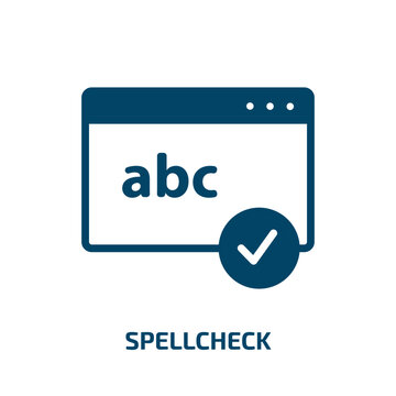 spellcheck icon from user interface collection. Filled spellcheck, reader, language glyph icons isolated on white background. Black vector spellcheck sign, symbol for web design and mobile apps