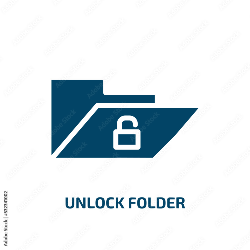 Poster unlock folder icon from user interface collection. filled unlock folder, folder, lock glyph icons is