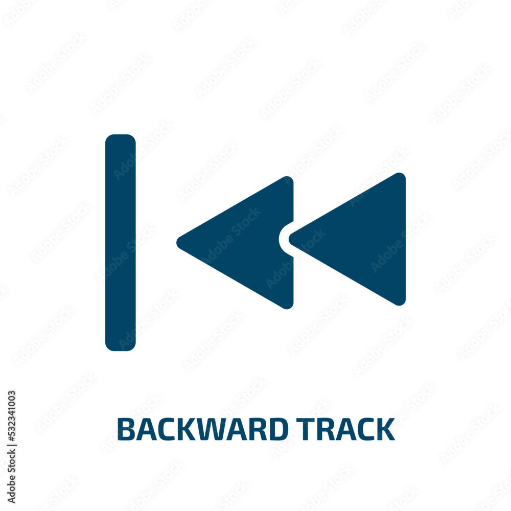 Poster backward track icon from user interface collection. filled backward track, forward, arrow glyph icon