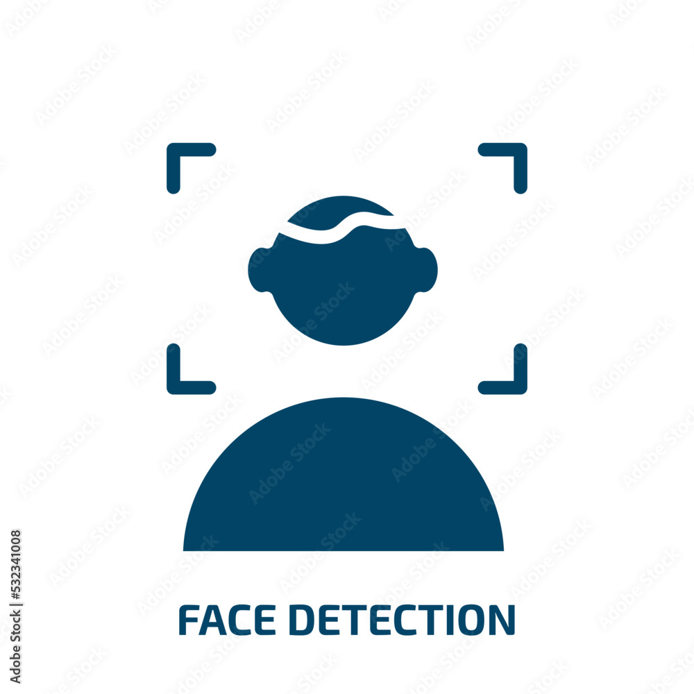 Poster face detection icon from user interface collection. filled face detection, face, man glyph icons iso