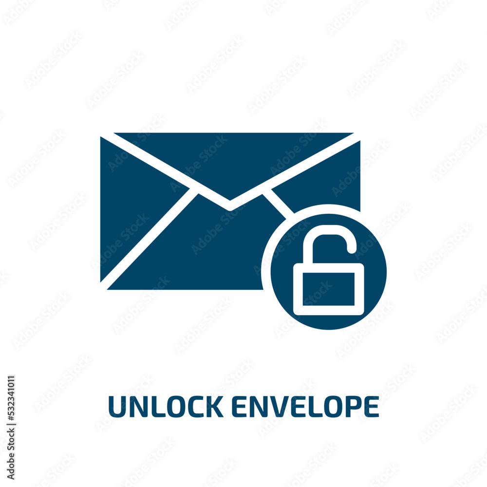 Poster unlock envelope icon from user interface collection. filled unlock envelope, envelope, lock glyph ic