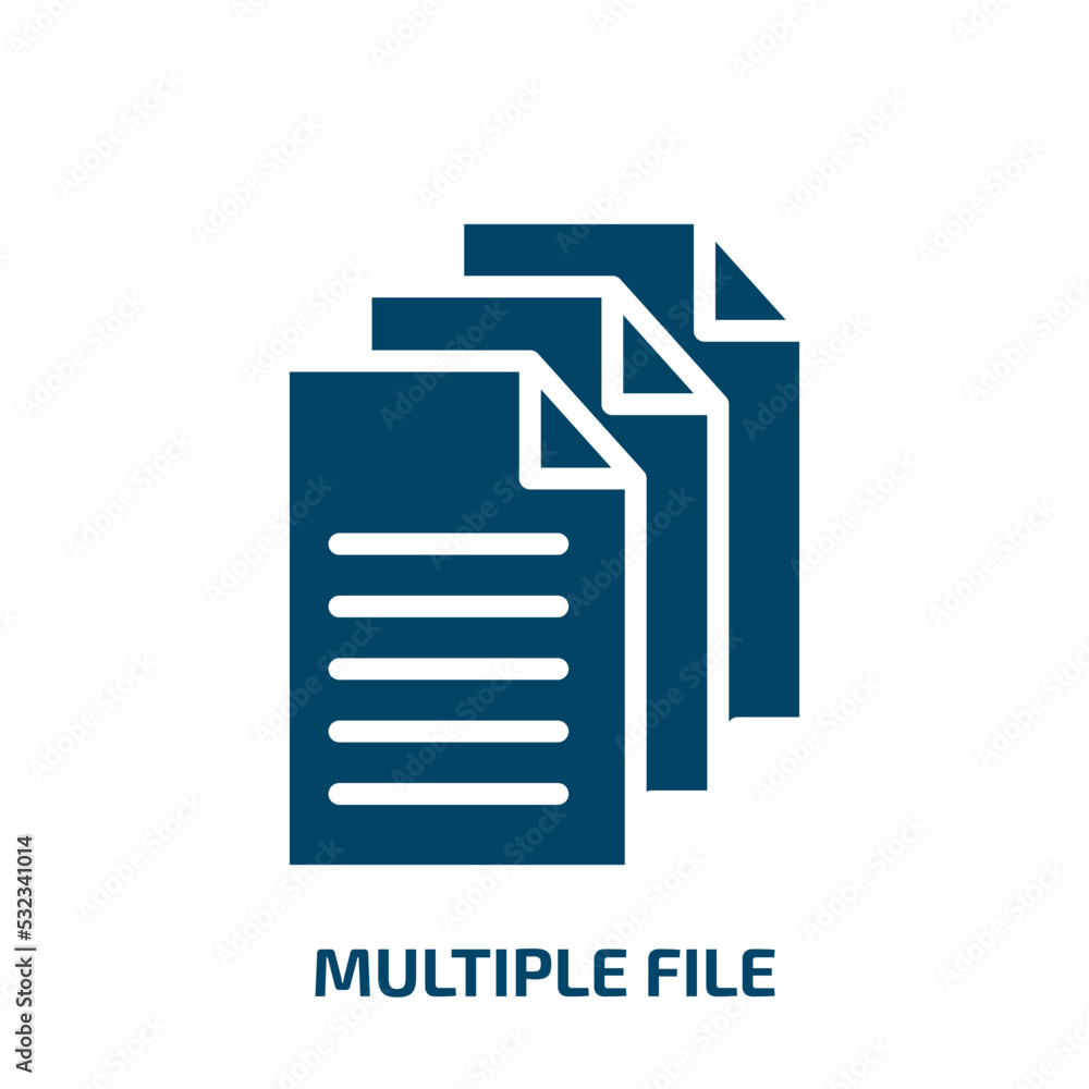 Poster multiple file icon from user interface collection. filled multiple file, file, simple glyph icons is