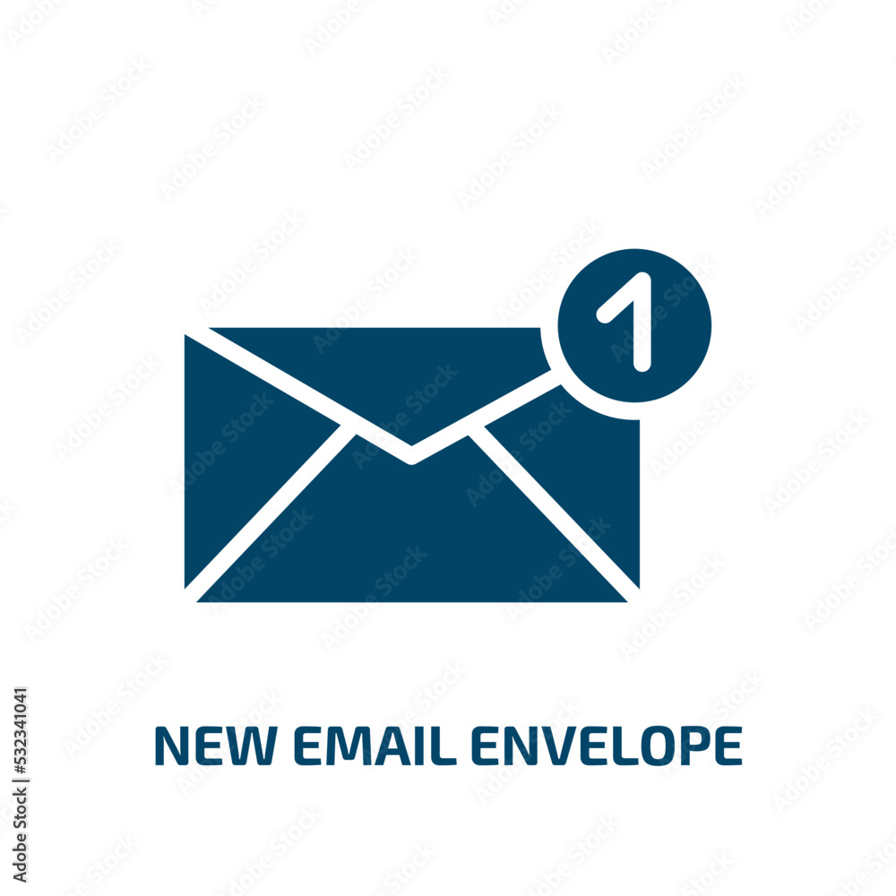 Poster new email envelope icon from user interface collection. filled new email envelope, mail, communicati