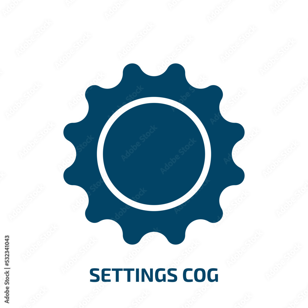 Poster settings cog icon from user interface collection. filled settings cog, gear, cog glyph icons isolate