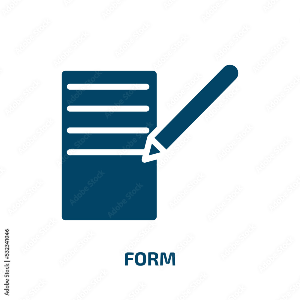 Poster form icon from user interface collection. filled form, document, test glyph icons isolated on white 