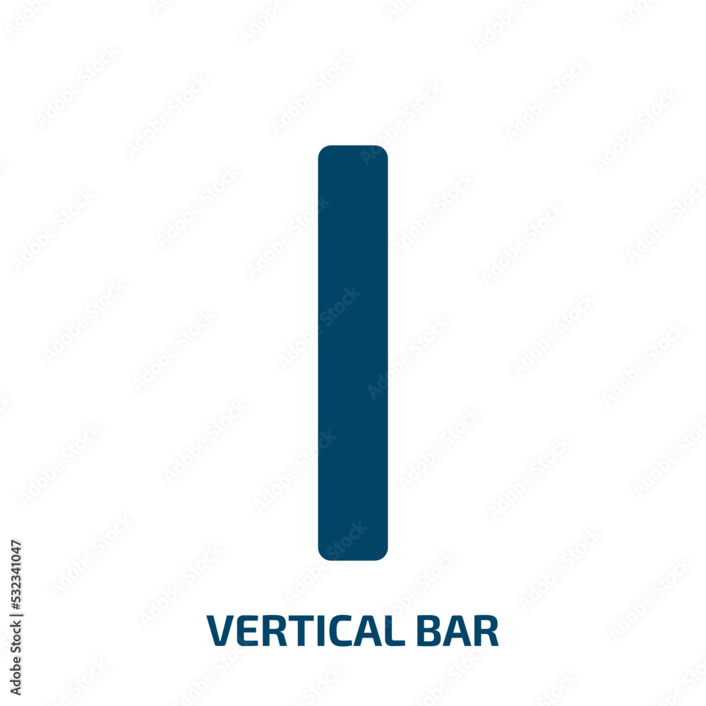 Poster vertical bar icon from user interface collection. filled vertical bar, vertical, bar glyph icons iso