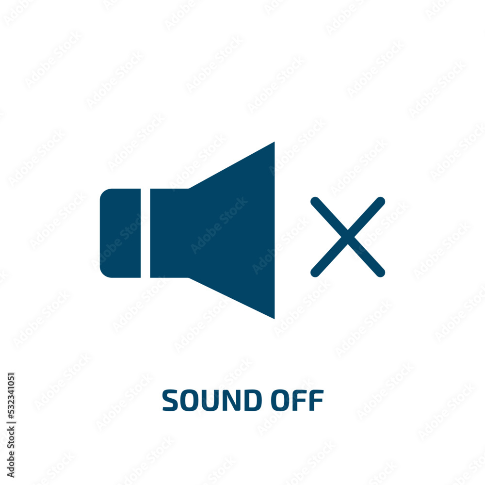 Poster sound off icon from user interface collection. filled sound off, sound, button glyph icons isolated 