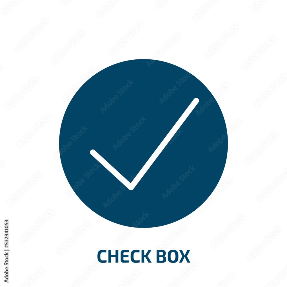 Poster check box icon from user interface collection. filled check box, correct, ok glyph icons isolated on