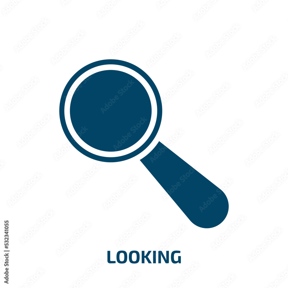 Poster looking icon from user interface collection. filled looking, technology, view glyph icons isolated o
