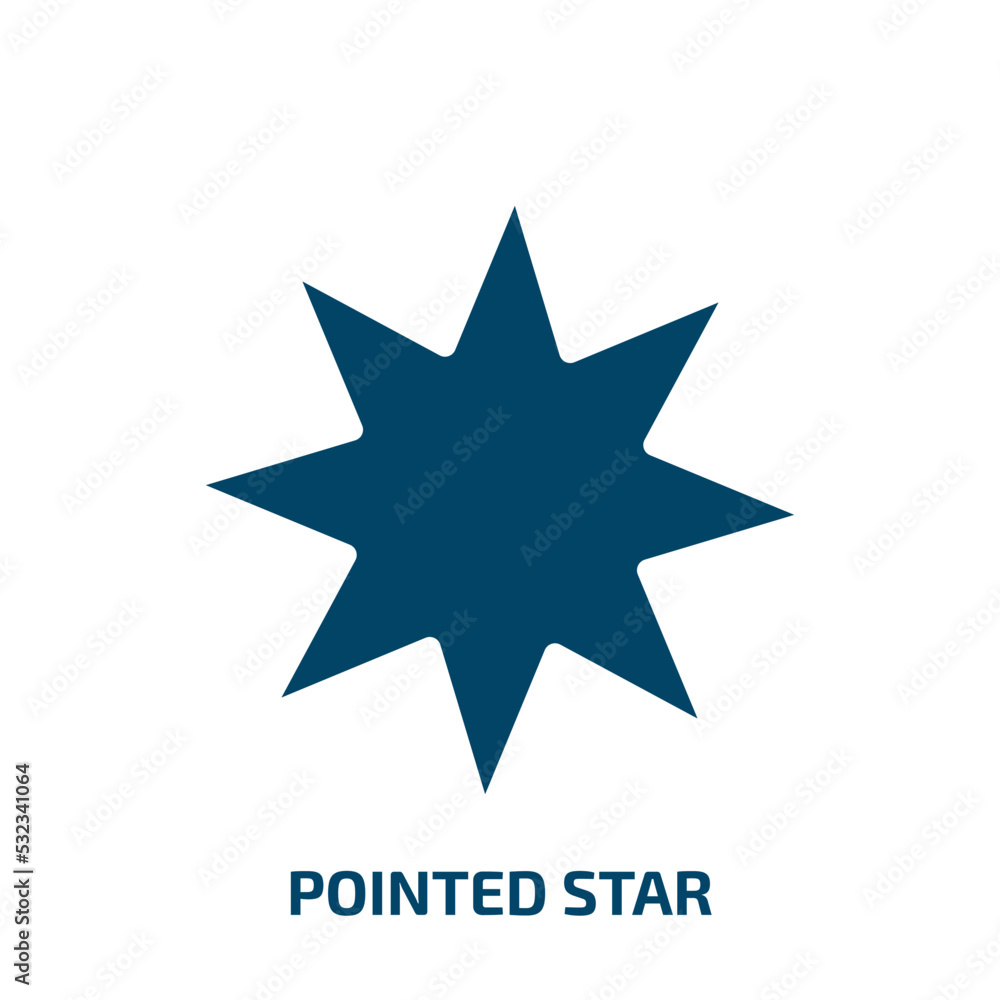 Poster pointed star icon from user interface collection. filled pointed star, star, emblem glyph icons isol