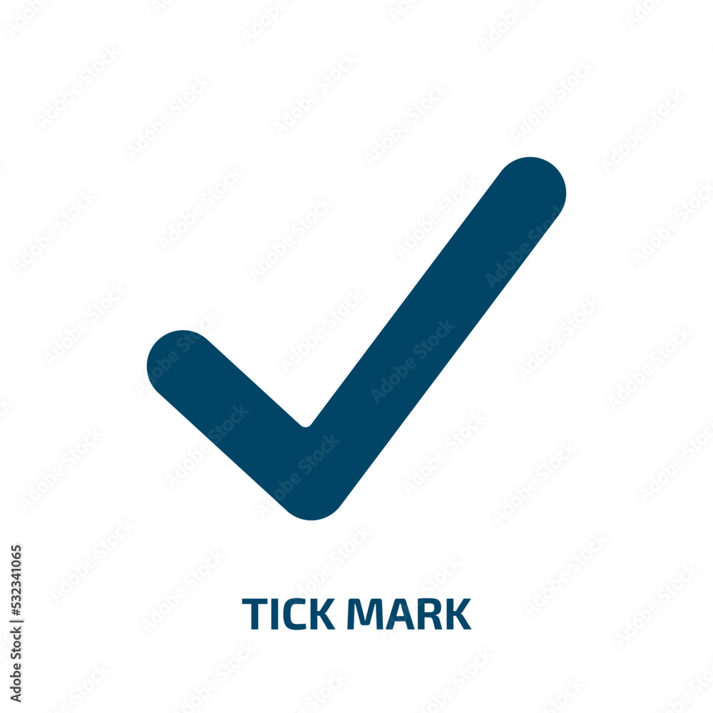 Poster tick mark icon from user interface collection. filled tick mark, correct, approved glyph icons isola