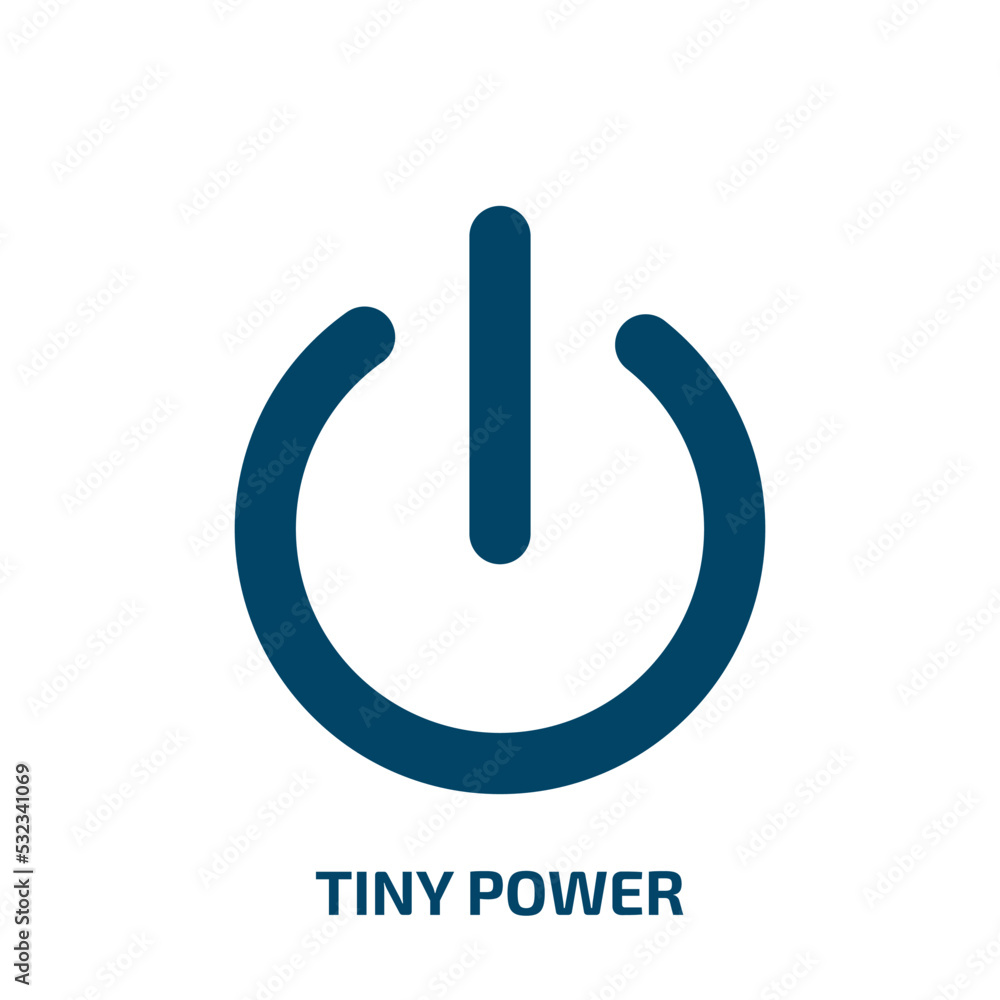 Poster tiny power icon from user interface collection. filled tiny power, big, power glyph icons isolated o