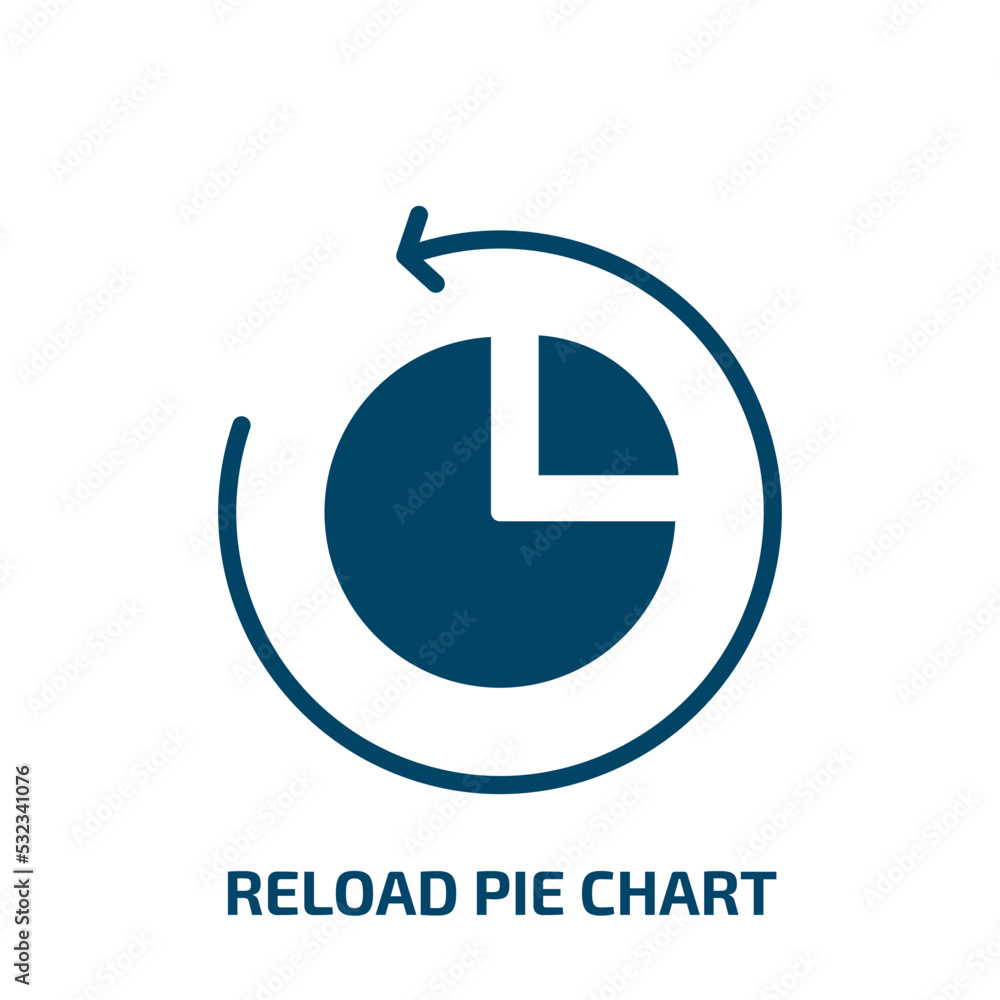 Poster reload pie chart icon from user interface collection. filled reload pie chart, chart, circle glyph i