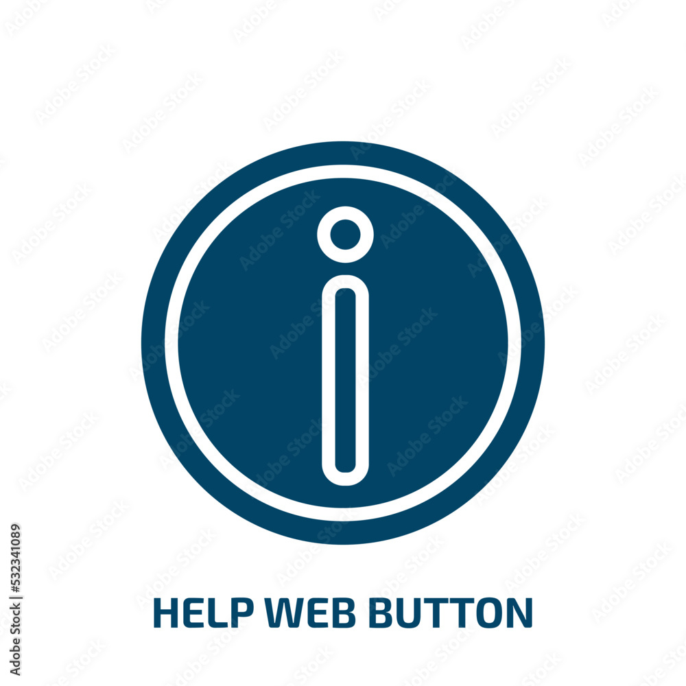 Poster help web button icon from user interface collection. filled help web button, button, help glyph icon