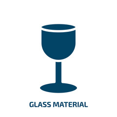 glass material icon from user interface collection. Filled glass material, glass, material glyph icons isolated on white background. Black vector glass material sign, symbol for web design and mobile