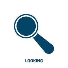 looking icon from user interface collection. Filled looking, technology, view glyph icons isolated on white background. Black vector looking sign, symbol for web design and mobile apps