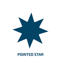 pointed star icon from user interface collection. Filled pointed star, star, emblem glyph icons isolated on white background. Black vector pointed star sign, symbol for web design and mobile apps
