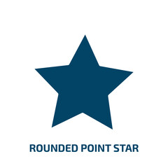 rounded point star icon from user interface collection. Filled rounded point star, decoration, star glyph icons isolated on white background. Black vector rounded point star sign, symbol for web