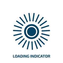 loading indicator icon from user interface collection. Filled loading indicator, indicator, load glyph icons isolated on white background. Black vector loading indicator sign, symbol for web design
