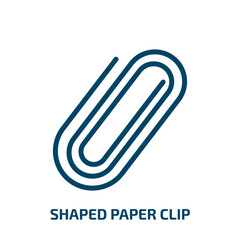shaped paper clip icon from user interface collection. Filled shaped paper clip, paper, business glyph icons isolated on white background. Black vector shaped paper clip sign, symbol for web design