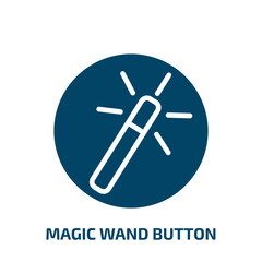 Fototapeta premium magic wand button icon from user interface collection. Filled magic wand button, magic, wand glyph icons isolated on white background. Black vector magic wand button sign, symbol for web design and