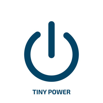 tiny power icon from user interface collection. Filled tiny power, big, power glyph icons isolated on white background. Black vector tiny power sign, symbol for web design and mobile apps