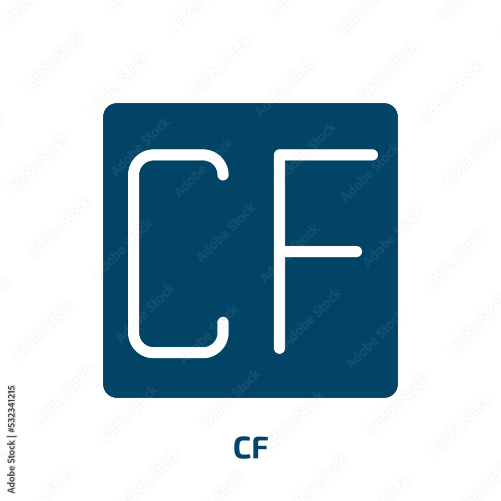 Poster cf icon from user interface collection. filled cf, professional, business glyph icons isolated on wh