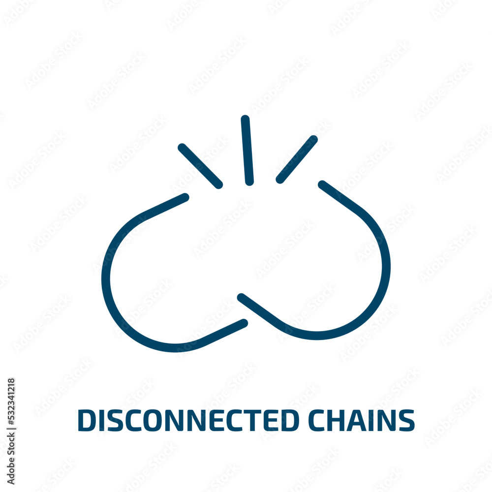 Poster disconnected chains icon from user interface collection. filled disconnected chains, disconnect, con