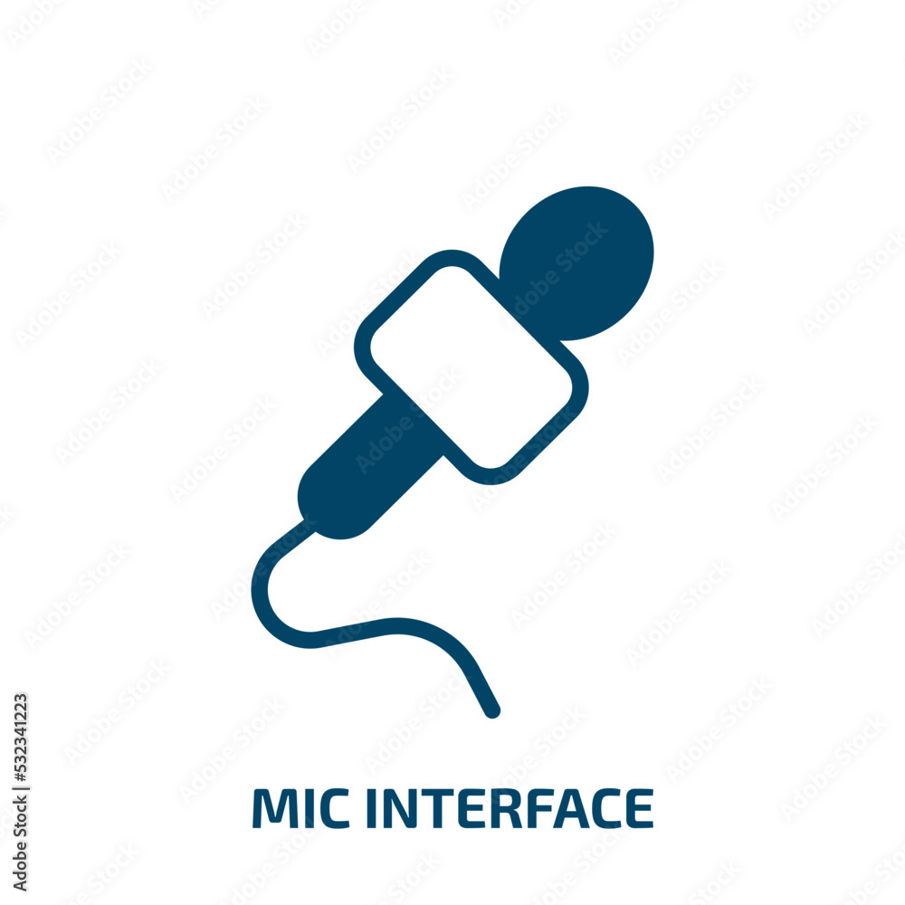 Poster mic interface icon from user interface collection. filled mic interface, mic, sound glyph icons isol