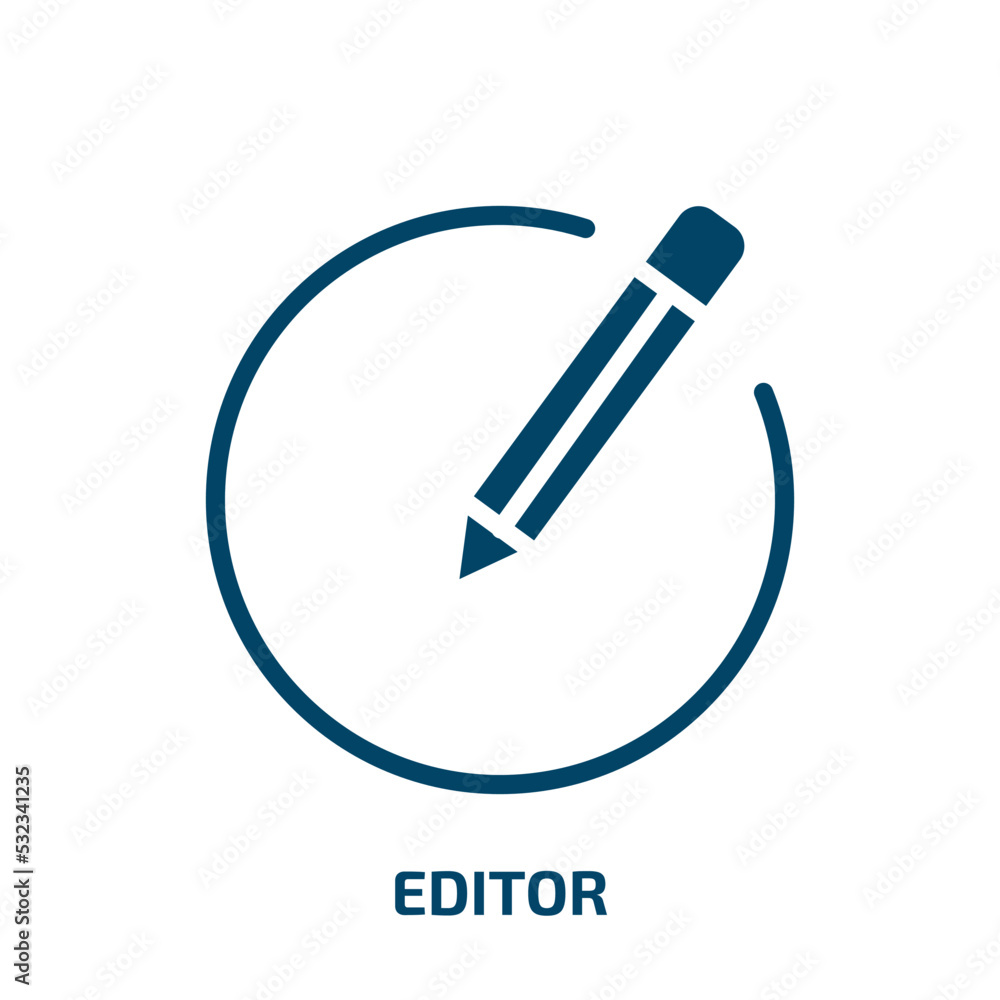 Poster editor icon from user interface collection. filled editor, video, edit glyph icons isolated on white