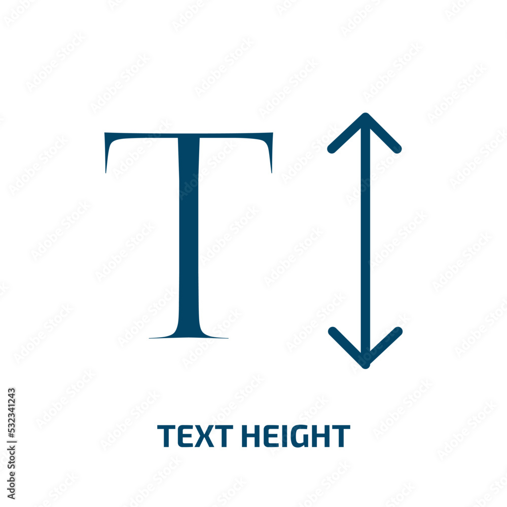Poster text height icon from user interface collection. filled text height, text, height glyph icons isolat