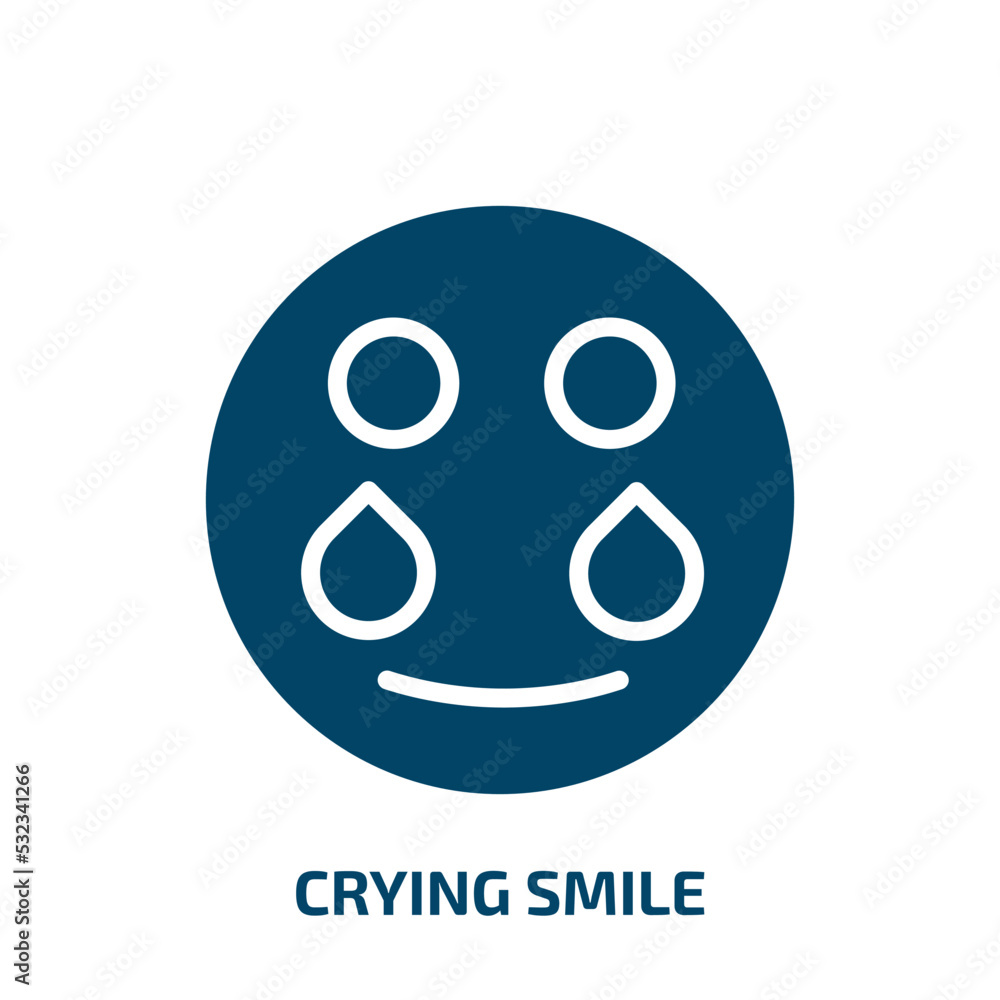 Poster crying smile icon from user interface collection. filled crying smile, happy, smile glyph icons isol