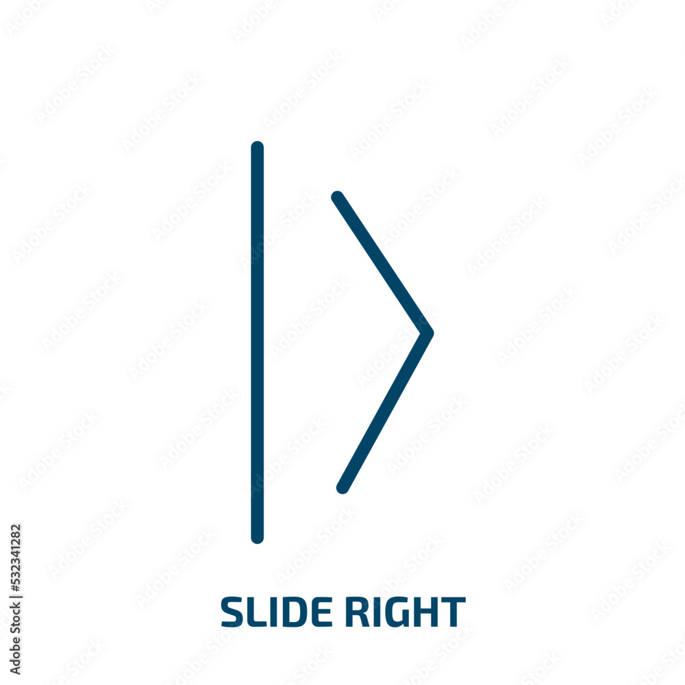 Poster slide right icon from user interface collection. filled slide right, slide, swipe glyph icons isolat