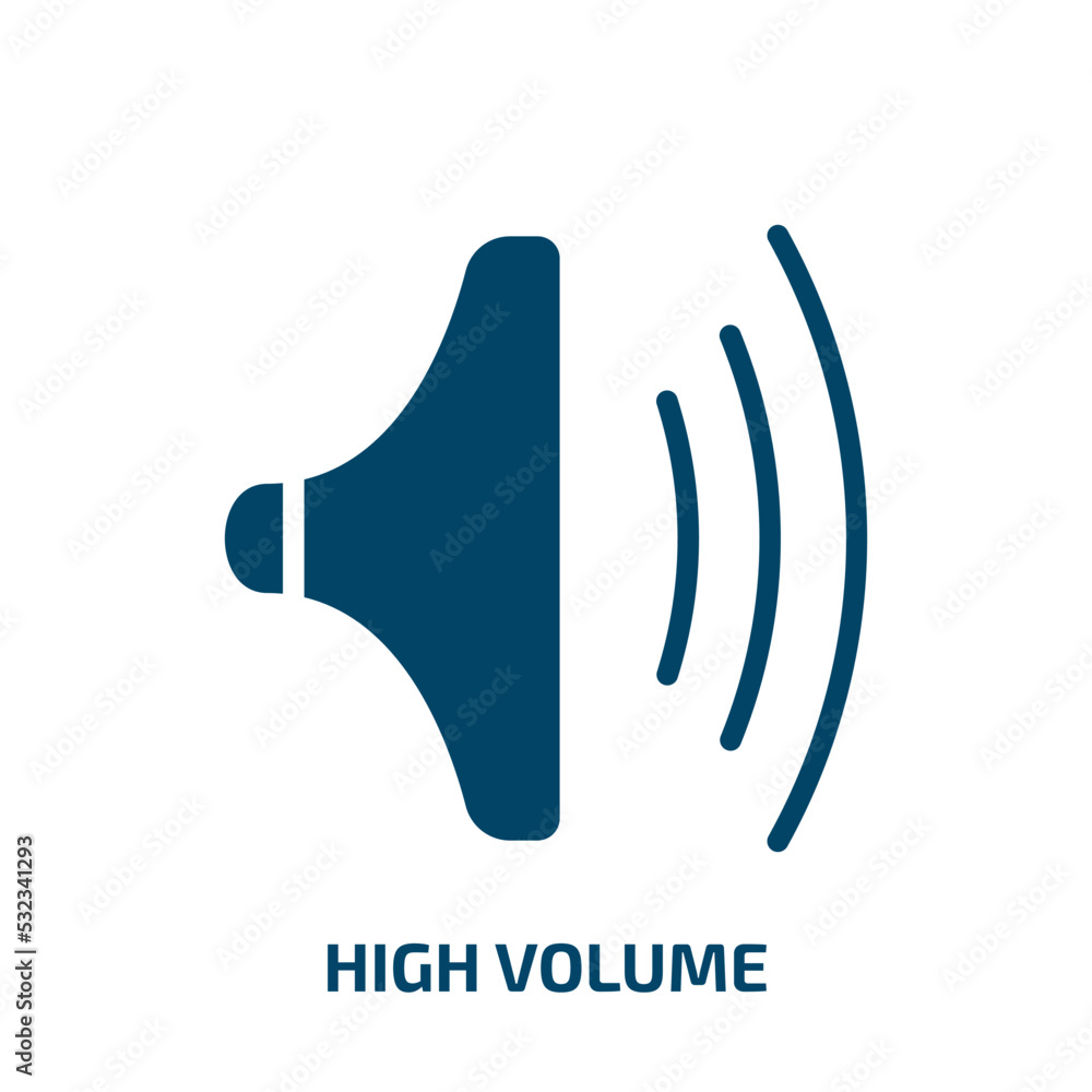 Poster high volume icon from user interface collection. filled high volume, high, volume glyph icons isolat