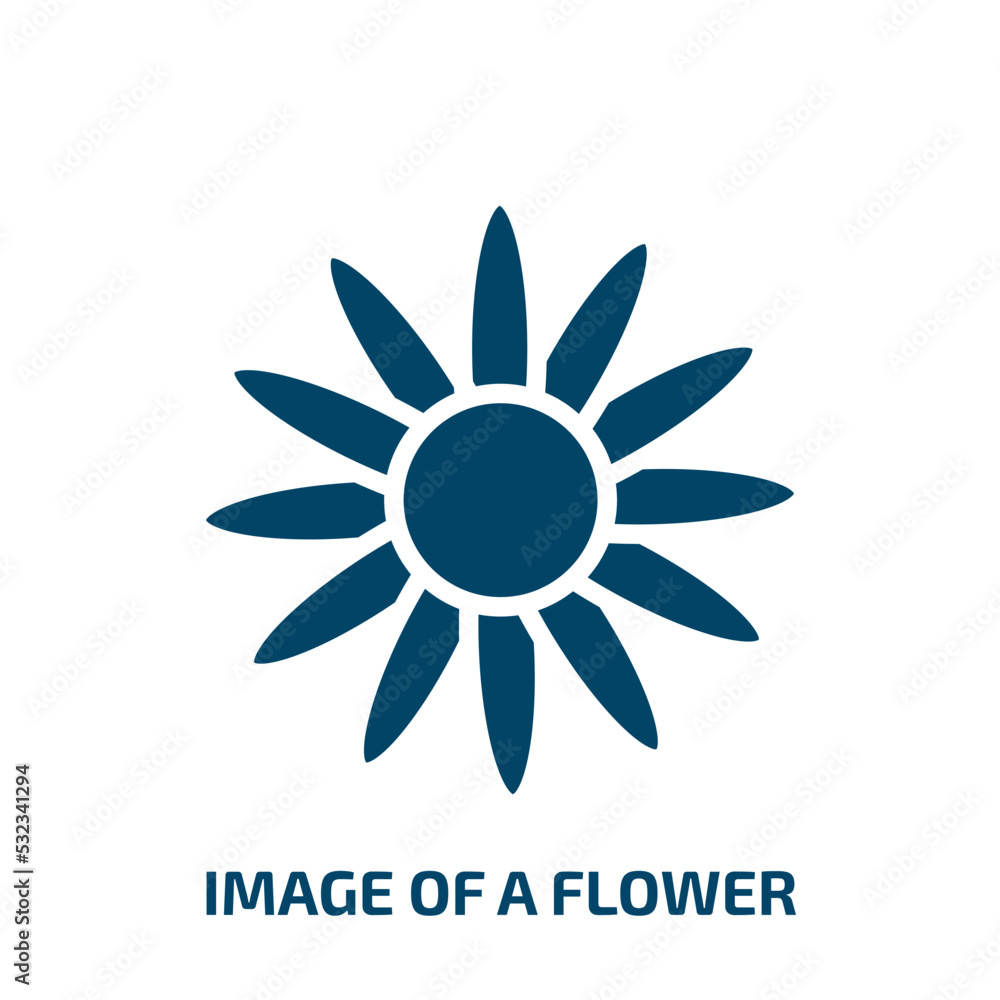 Poster image of a flower icon from user interface collection. filled image of a flower, spring, floral glyp