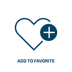 Obraz premium add to favorite icon from user interface collection. Filled add to favorite, add, favorite glyph icons isolated on white background. Black vector add to favorite sign, symbol for web design and mobile
