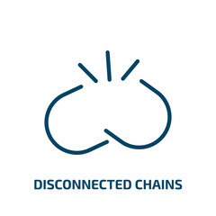 disconnected chains icon from user interface collection. Filled disconnected chains, disconnect, connection glyph icons isolated on white background. Black vector disconnected chains sign, symbol for