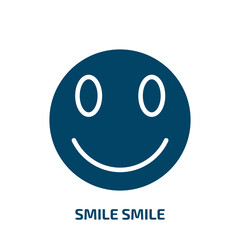 smile smile icon from user interface collection. Filled smile smile, smile, emotion glyph icons isolated on white background. Black vector smile smile sign, symbol for web design and mobile apps