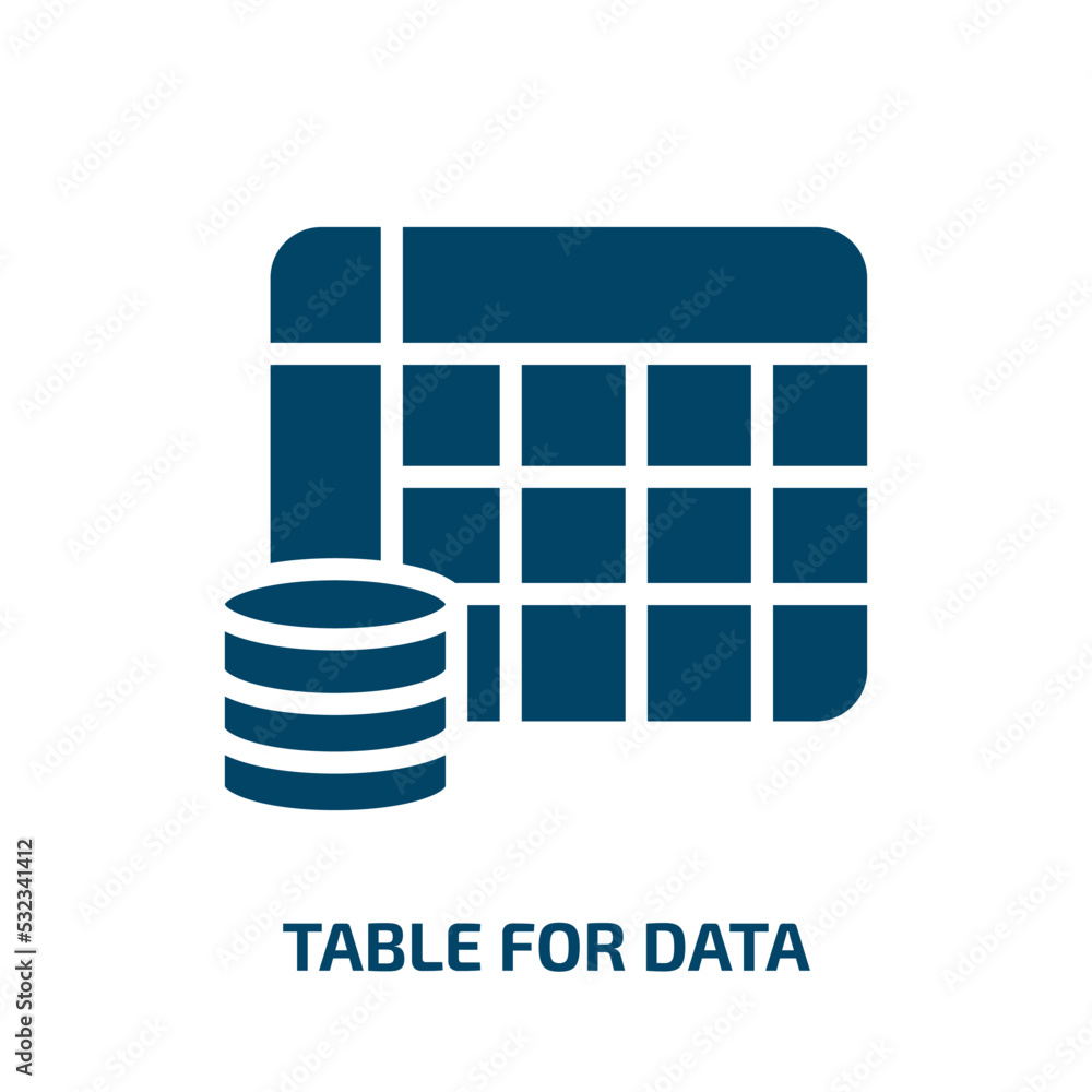 Poster table for data icon from user interface collection. filled table for data, data, table glyph icons i
