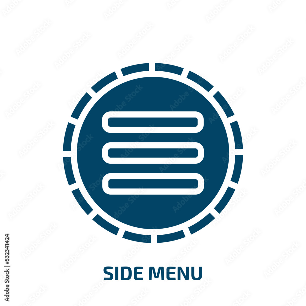 Poster side menu icon from user interface collection. filled side menu, menu, restaurant glyph icons isolat