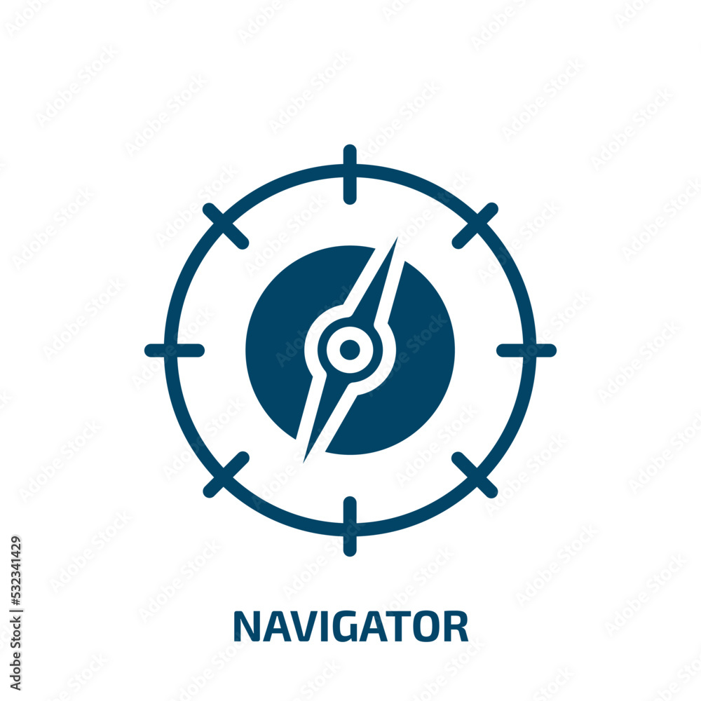 Poster navigator icon from user interface collection. filled navigator, direction, arrow glyph icons isolat