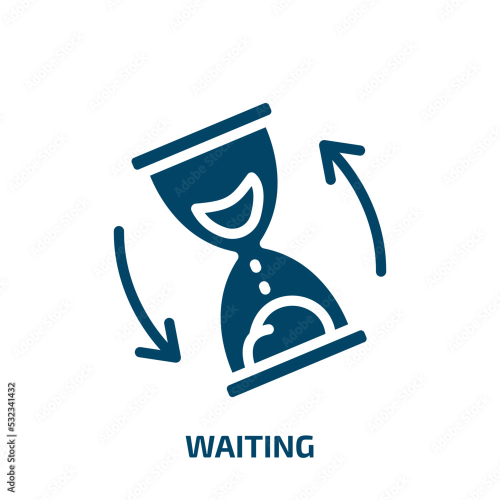 Poster waiting icon from user interface collection. filled waiting, wait, time glyph icons isolated on whit