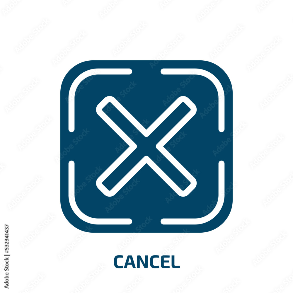 Poster cancel icon from user interface collection. filled cancel, no, button glyph icons isolated on white 
